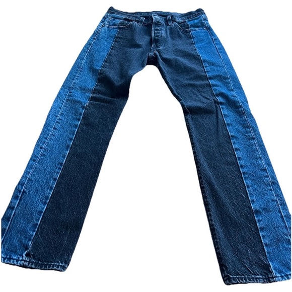 Levi’s 501 Two‑Tone Pieced Jeans 30x30 Dark Rinse 00501‑2764 - Picture 3 of 12